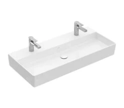 Villeroy & Boch Memento 2.0 - Dubbele Meubelwastafel 1000x470 Mm, Zonder Overloop, 2 Kraangaten, Alpine Wit 4A221K01