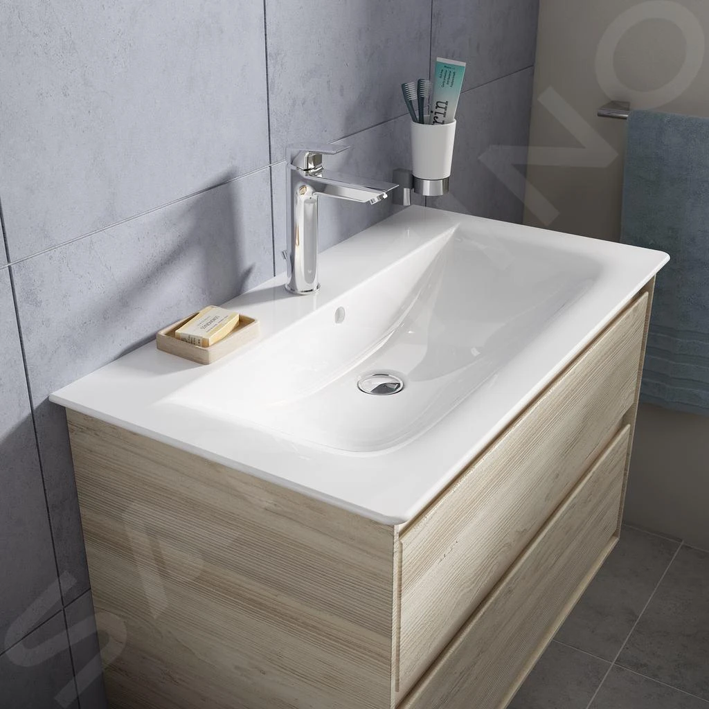 Ideal Standard Connect Air - Meubelwastafel 840x160x460 Mm, Met Overloop, Met Kraangat, Wit E027901 - Afbeelding 4