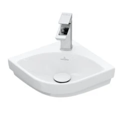 Villeroy & Boch Subway 3.0 - Hoekfontein 320x320 Mm, Zonder Overloop, Met Kraangat, CeramicPlus, Alpine Wit 437146R1