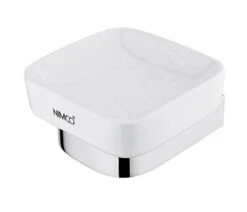 Nimco Nikau - Zeepschaal Met Houder, Wit Keramika/chroom NK 30059K-26