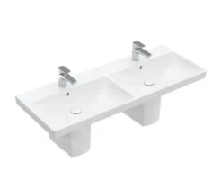 Villeroy & Boch Avento - Dubbele Meubelwastafel 1200x470 Mm, Met Overloop, 2 Kraangaten, Alpine Wit 4A23CK01