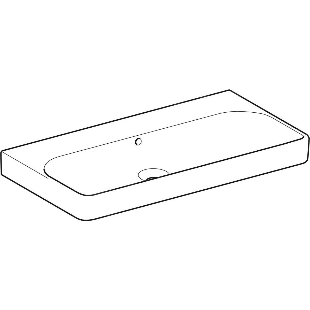 Geberit Smyle Square - Wastafel 900x480 Mm, Met Overloop, Zonder Kraangat, Wit 500.250.01.1 - Afbeelding 3