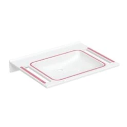 Geberit Publica - Barrièrevrije Wastafel, Met Uitsparingen, Zonder Overloop, Zonder Kraangat, Alpine Wit 500.666.01.4