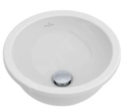 Villeroy & Boch Loop&Friends - Inbouw Wastafel, Diameter 450 Mm, Met Overloop, Zonder Kraangat, CeramicPlus, Alpine Wit 614045R1