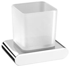 Sapho Flori - Tanderborstelhouder Met Houder, Melkglas/chroom RF004