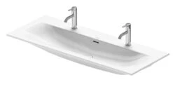 Duravit Viu - Dubbele Wastafel 1230x490 Mm, Met 2 Kraangaten, Met WonderGliss, Alpine Wit 23441200241
