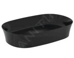 Ideal Standard Ipalyss - Opbouw Wastafel, 600x380 Mm, Zonder Overloop, Glanzend Zwart E1396V2