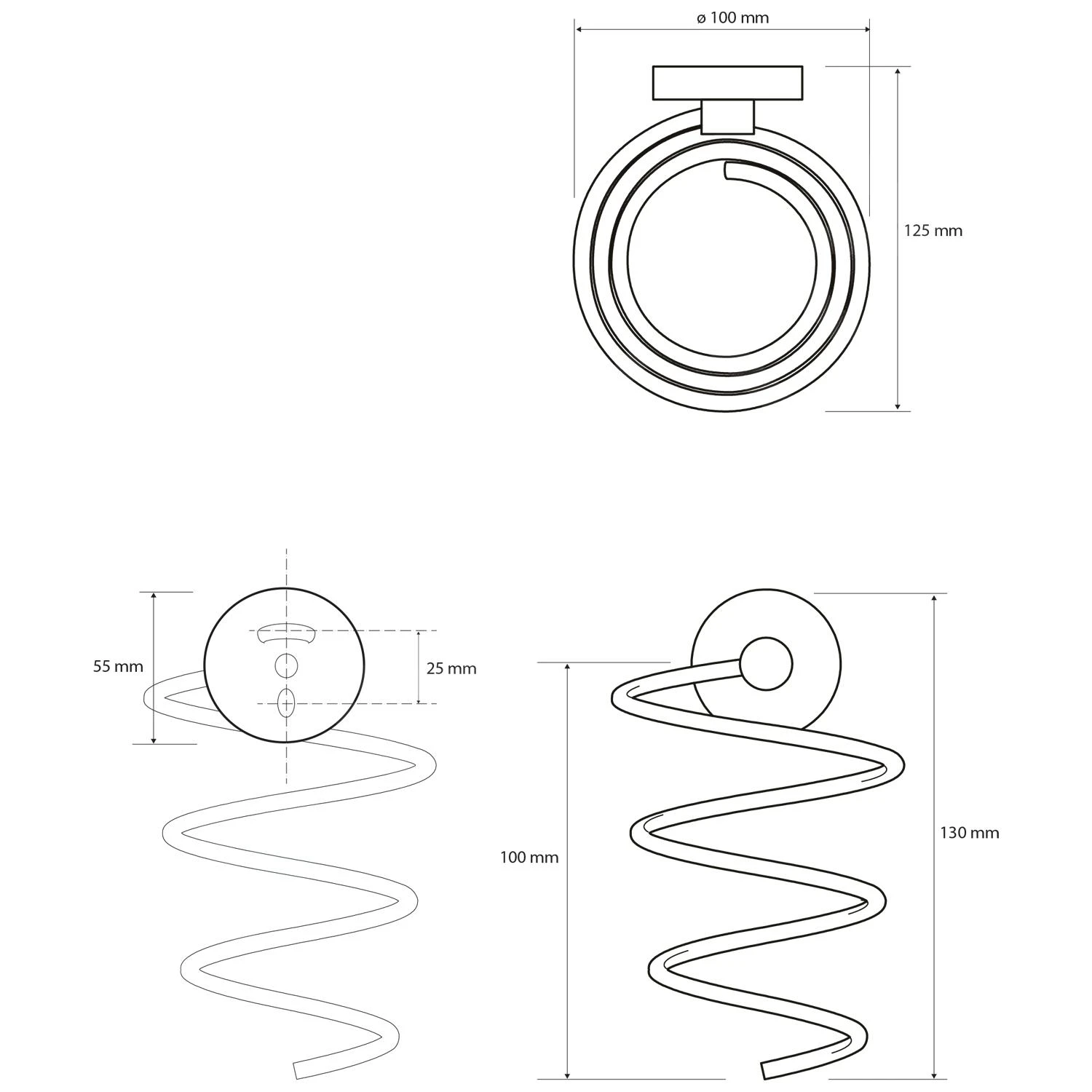Sapho X-Round - Haardrogerhouder, Chroom XR002 - Afbeelding 2
