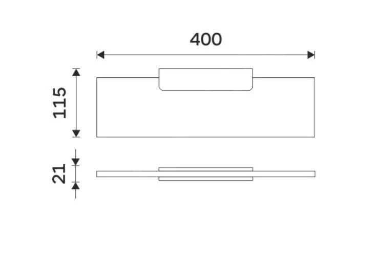 Nimco Maya - Plank IXI, Lengte 400 Mm, Zwart Plexiglas MAC X340-C-90 - Afbeelding 2
