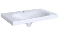 Geberit Acanto - Wastafel 750x482 Mm, Met Kraangat En Verborgen Overloop, Wit 500.630.01.2