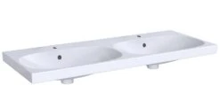 Geberit Acanto - 2-gats Dubbele Wastafel Met Overloop, 1200x482 Mm, Wit 500.627.01.2