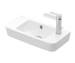 Villeroy & Boch O.novo - Fontein Compact 500x250 Mm, Met Overloop, Met Kraangat Rechts, AntiBac, CeramicPlus, Alpine Wit 4342R5T2