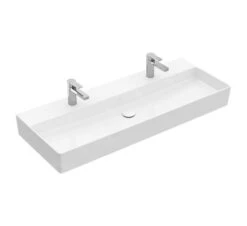Villeroy & Boch Memento 2.0 - Dubbele Wastafel 1200x470 Mm, Zonder Overloop, 2 Kraangaten, CeramicPlus, Alpine Wit 4A22C1R1