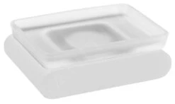 Sapho Flori - Zeepschaal Met Houder, Melkglas/mat Wit RF002/14