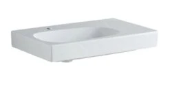 Geberit Citterio - Wastafel 750x500 Mm, Kraangat Links, Zonder Overloop, Met Bijzetplank Rechts, KeraTect, Wit 500.545.01.1