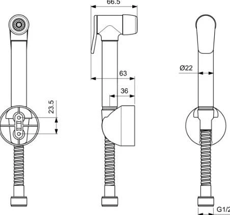 Ideal Standard Toebehoren - Bidetdouche, Chroom B0011AA - Afbeelding 2