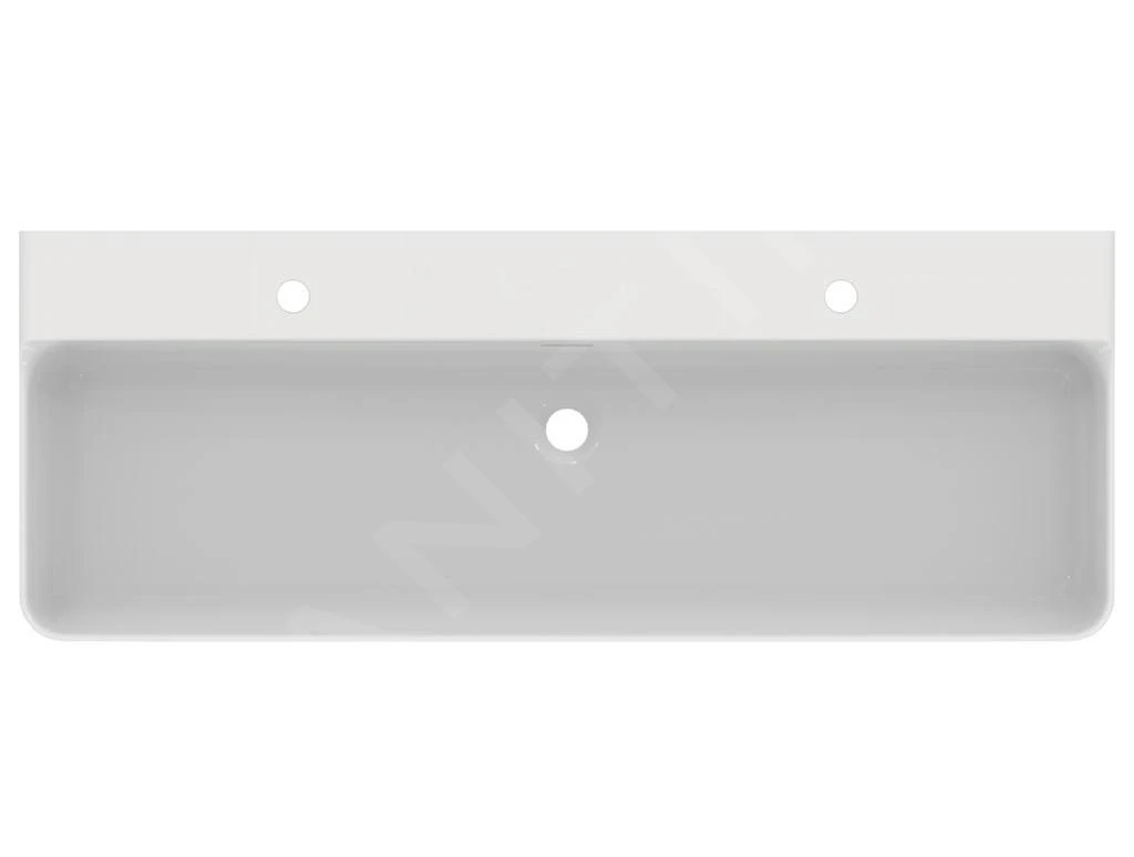 Ideal Standard Conca Ceram - Dubbele Wastafel Opbouw 1200x450 Mm, Met Overloop, Met Kraangat, Wit T383901 - Afbeelding 3