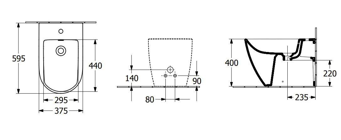 Villeroy & Boch Subway 3.0 - Staand Bidet, Met Overloop, Kraangat, CeramicPlus, Alpine Wit 447100R1 - Afbeelding 2
