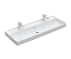 Villeroy & Boch Collaro - Meubelwastafel 1200x470 Mm, Met Overloop, 2 Kraangaten, CeramicPlus, Stone White 4A33C4RW