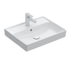 Villeroy & Boch Collaro - Wastafel 550x440 Mm, Met Overloop, Met Kraangat, CeramicPlus, Alpine Wit 4A3355R1