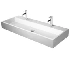 Duravit Vero Air - Dubbele Wastafel 1200x470 Mm, Zonder Overloop, Met 2 Kraangaten, WonderGliss, Wit 23501200431
