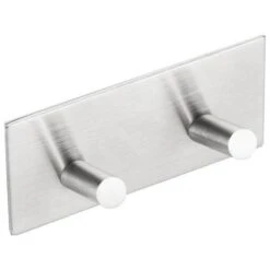 Sapho Accessoires - Zelfklevende Dubbele Haak, Geborsteld RVS 31202