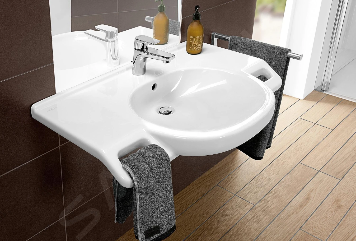 Villeroy & Boch ViCare - Vita Wastafel 800x550 Mm, Met Overloop, 1 Kraangat, CeramicPlus, Alpine Wit 412080R1 - Afbeelding 3