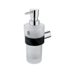 Nimco Nava - Zeepdispenser Met Hoouder, Mat Zwart/mat Glas NA 28031W-T