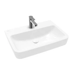 Villeroy & Boch O.novo - Opzetwastafel, 650x460 Mm, Zonder Overloop, Met Kraangat, AntiBac, CeramicPlus, Alpine Wit 4A41KLT2