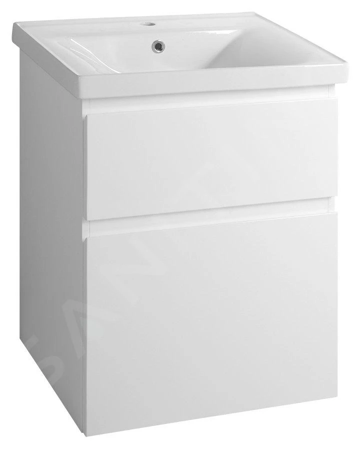 Aqualine Sava - Wastafel 600x460 Mm, Met Overloop, Kraangat, Wit 2060 - Afbeelding 6